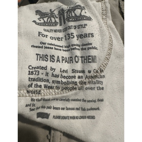 Levis 514 Khaki Pants Jeans Mens 36x34 Straight Fit Tan Beige Cotton Work Casual - Picture 11 of 15